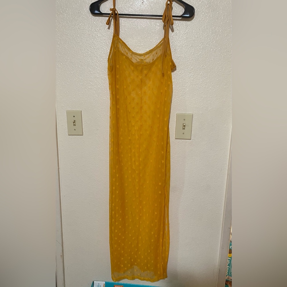 Wild Honey Mustard Yellow Maxi Slip Dress